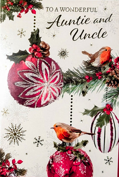 Auntie & Uncle Christmas - Traditional Robin Wonderful