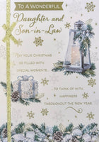 Daughter & Son In Law Christmas - Large Traditional Lantern & Words