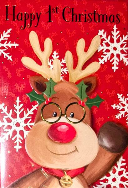 Babys First Christmas - Rudolph With Glasses