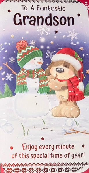 Grandson Christmas - Slim Cute Snowman