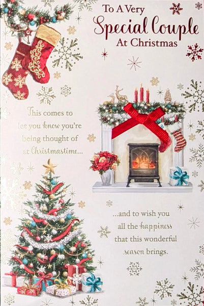 Special Couple Christmas - Traditional Fireplace & Words