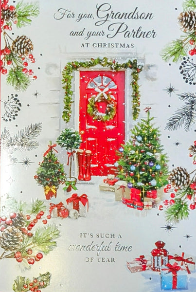 Grandson & Partner Christmas - Traditional Red Door