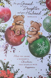 Granddaughter & Husband Christmas - Cute Bears On Baubles