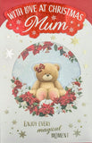 Mum Christmas - Cute Bear On Flowers