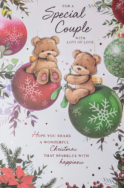 Special Couple Christmas - Cute Bears On Baubles