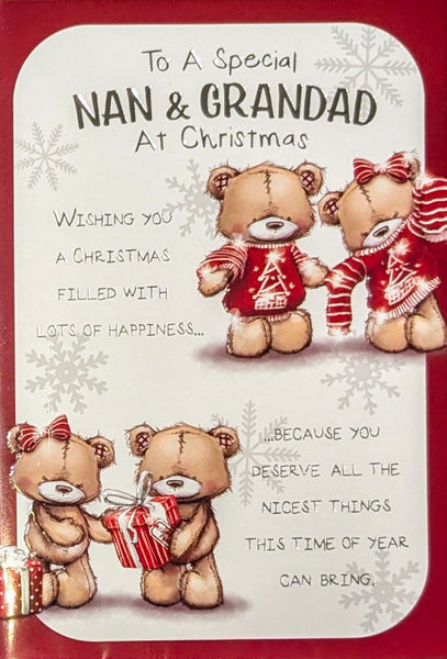 Nan & Grandad Christmas - Cute Bears Red