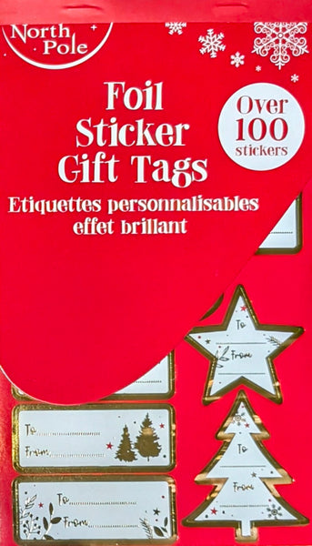 Christmas Self Adhesive Gift Labels - Foil