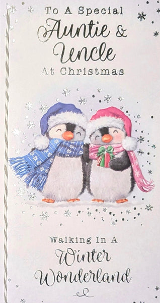 Auntie & Uncle Christmas - Slim Cute Penguins