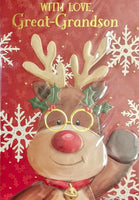 Great Grandson Christmas - Rudolph In Glasses