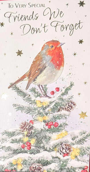 Friends We Don't Forget Christmas - Slim Traditional Robin