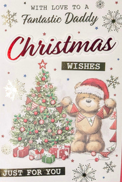 Daddy Christmas - Cute Bear Decorating Tree