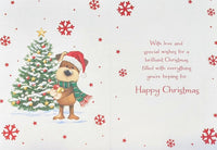 Great Grandson Christmas - Cute Dog & Tree