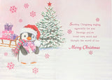 Granddaughter Christmas - Cute Penguins & Gift