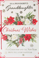 Granddaughter Christmas - Traditional Flowers Wishes