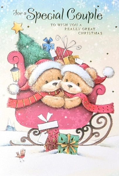 Special Couple Christmas - Cute Bears In Sledge