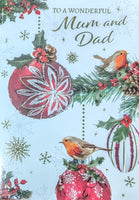 Mum & Dad Christmas - Traditional Robins Wonderful