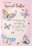 Sister Birthday - Traditional Butterflies Pink