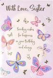 Sister Birthday - Traditional Butterflies Lilac