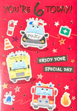 6 Boy Birthday - Cars Red