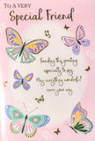 Friend Birthday - Traditional Butterflies Pink