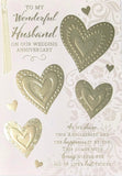 Husband Anniversary - Large Gold Hearts