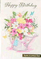 Open Female Birthday - Traditional Flowers In Watering Can