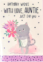 Auntie Birthday - Cute Cat With Love