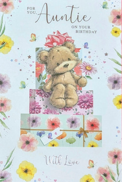 Auntie Birthday - Cute Gift Boxes & Flowers