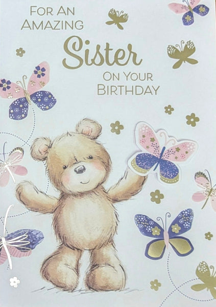 Sister Birthday - Large Cute Butterflies