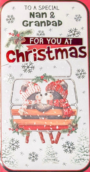 Nan & Grandad Christmas - Slim Cute Ski Lift