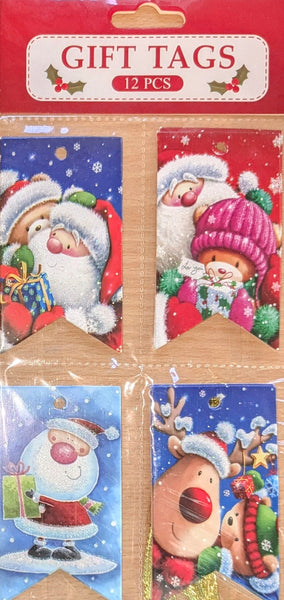 Christmas Tie On Tags - Santa
