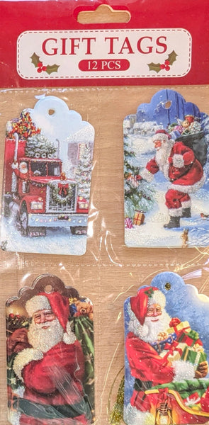 Christmas Tie On Tags - Traditional