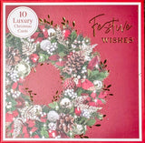 Box Of 10 Christmas Cards - Wreath