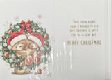 Mum & Dad Christmas - Cute Wreath With Red Bow