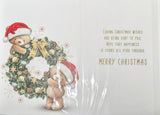 Mum & Dad Christmas - Cute Wreath With Gold Bow