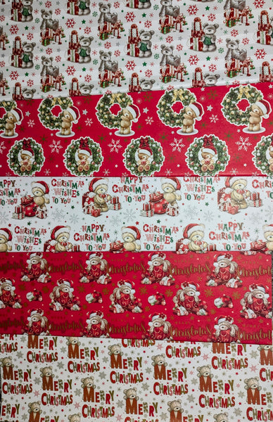 Christmas Wrapping Paper (5 Sheets)  - Cute