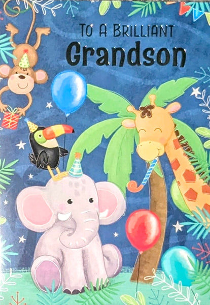 Grandson Birthday - Elephant & Giraffe