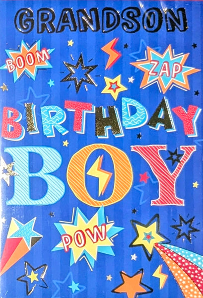 Grandson Birthday - Stars Blue