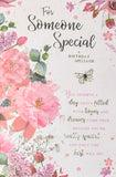 Someone Special Birthday - Pink Flower Words