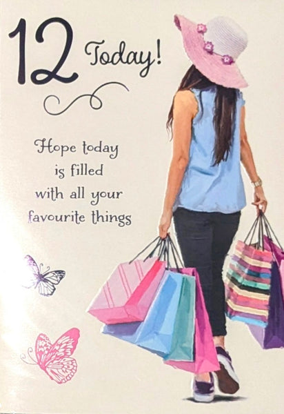 12 Girl Birthday - Girl With Shopping