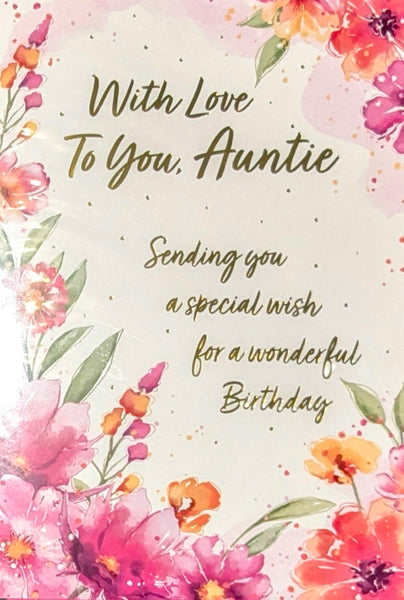 Auntie Birthday - Traditional Flowers With Love