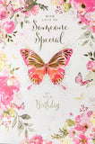 Someone Special Birthday - Traditional Pink & Gold Butterflies