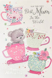 Mother’s Day Worlds Best Mum - Cute Teacups