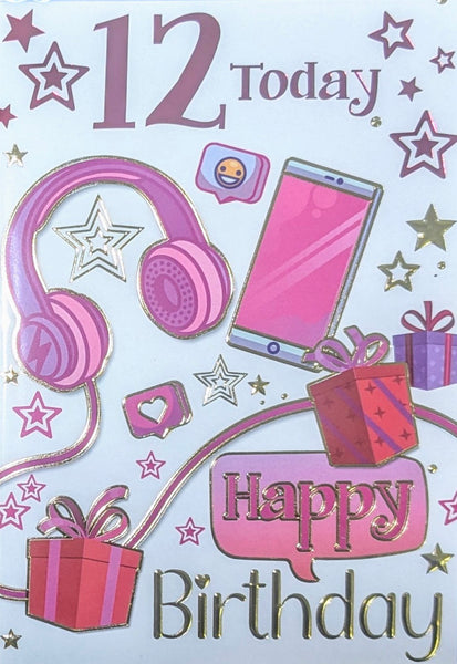 12 Girl Birthday - Headphones & Mobile