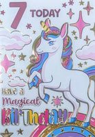 7 Girl Birthday - Unicorn Magical