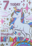 7 Girl Birthday - Unicorn Magical