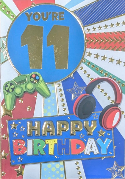 11 Boy Birthday - Games Controller Green