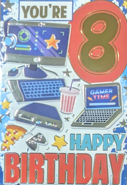 8 Boy Birthday - Games Console Blue