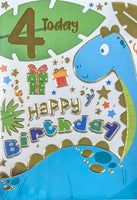 4 Boy Birthday - Dinosaur On Right