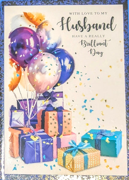 Husband Birthday - Large Gift Boxes & Balloons